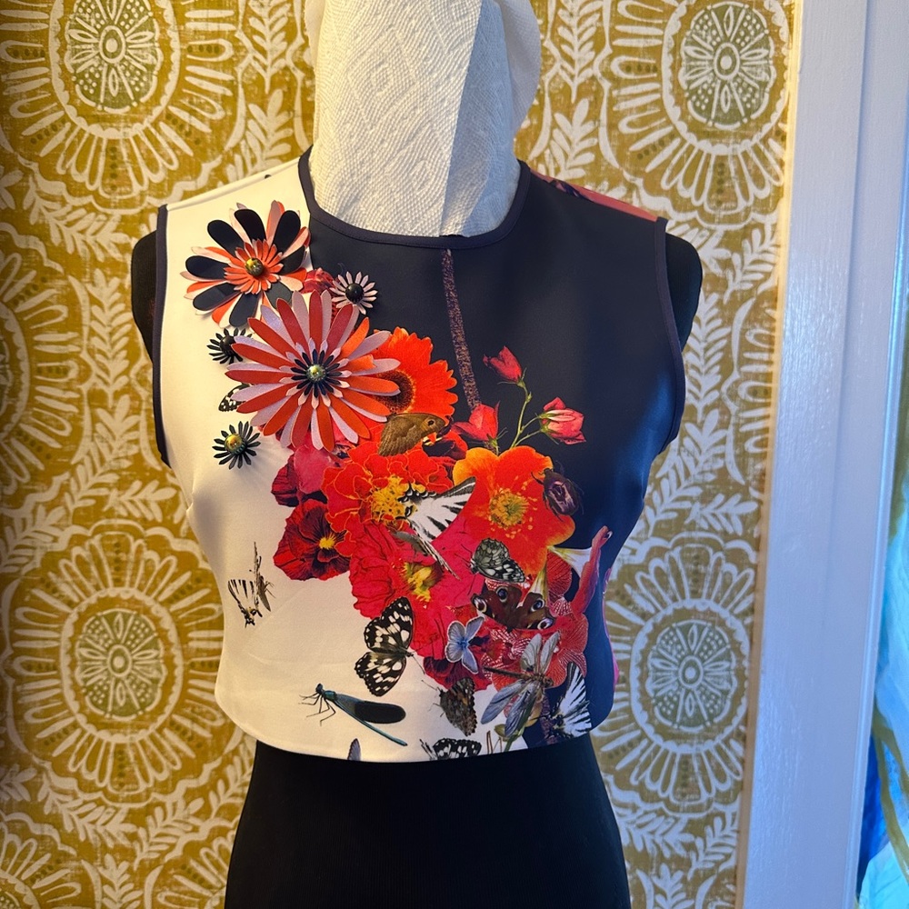 Clover Canyon neoprene sleeveless crop top!
